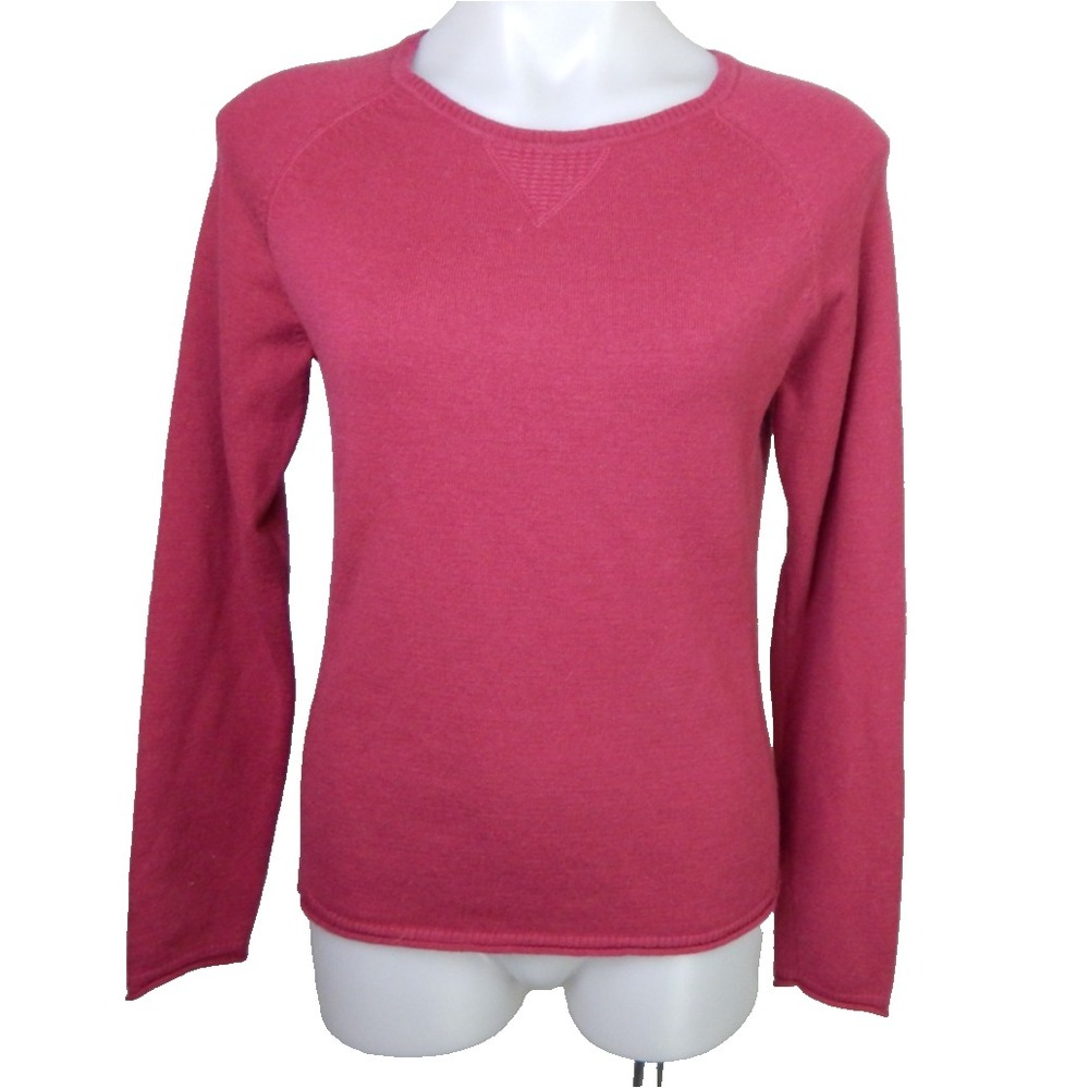 Title Nine Women's Small Sweater Pink Crewneck Wool Blend Pullover Raglan Sleeve